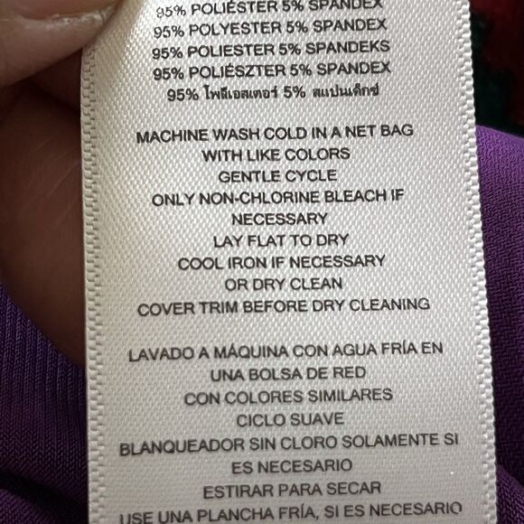 Michael Kors Women Purple Chain Strap Tank Top Size S Gold Hardware Drape Blouse - Picture 12 of 12